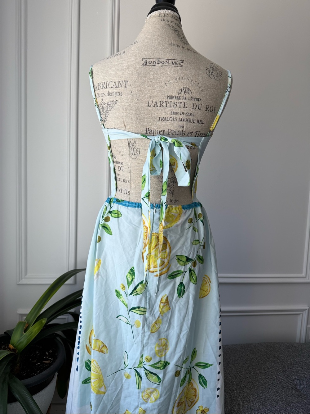 Lemon Vintage Print Strapless Sundress - Picture 5 of 9